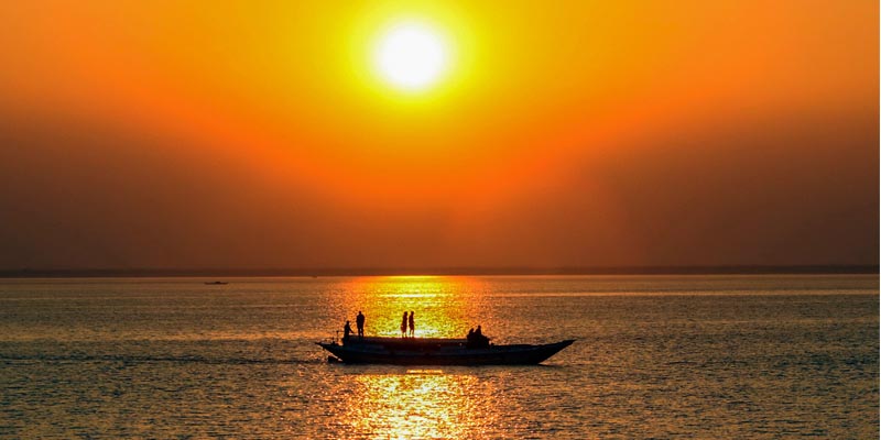 Magnificent sunset over Padma