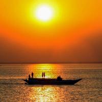 Magnificent sunset over Padma