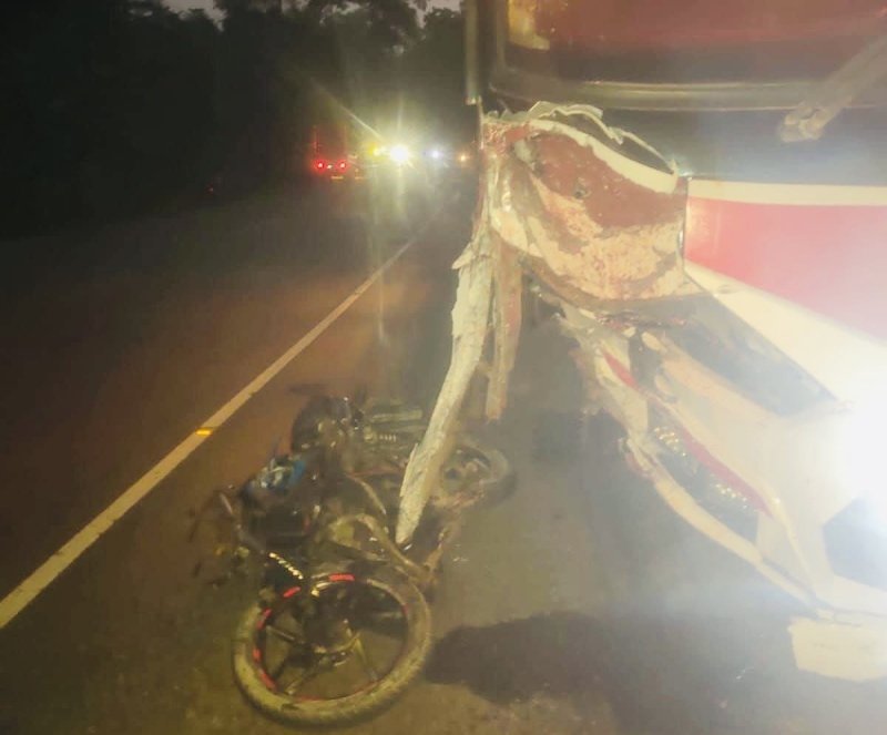 Three friends killed as bus hits motorcycle in Barishal