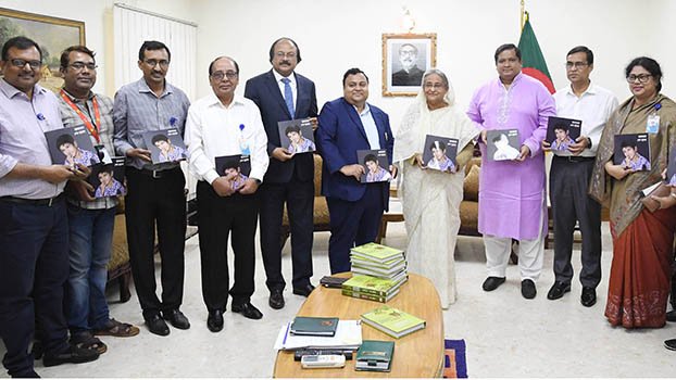 Sheikh Hasina unveils her new book ‘Amader Chhotto Russel Shona’