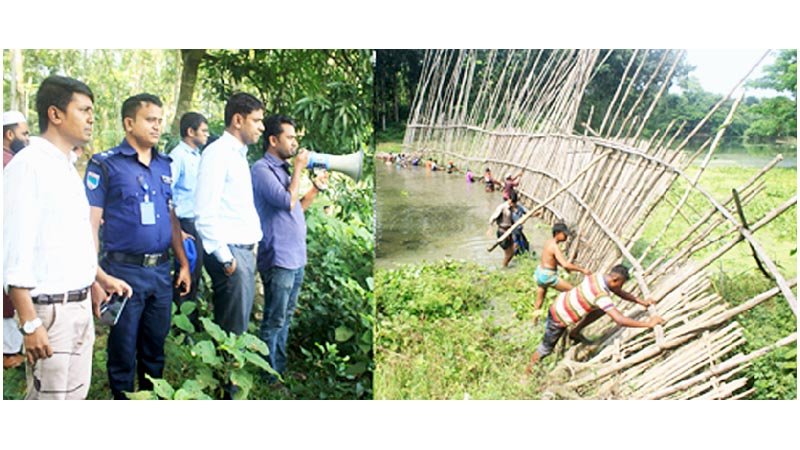 Land grabbers  evicted from Mukteshwari River in Jashore