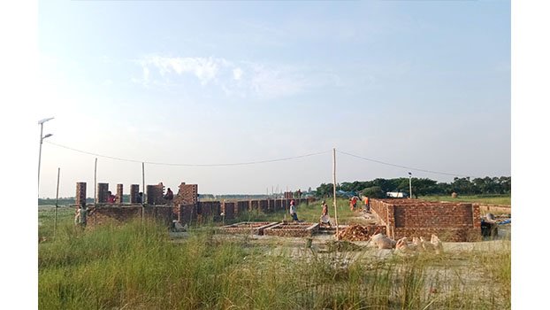 50 disaster tolerant houses being constructed in Savar