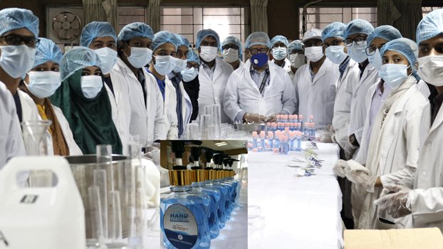 NUB preparers,  distributes hand sanitiser