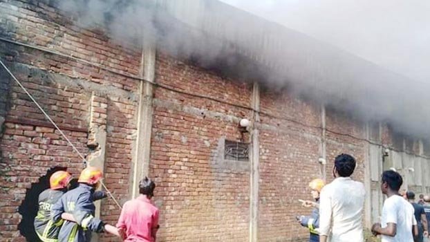 Fire breaks out  in Sreepur spinning mill