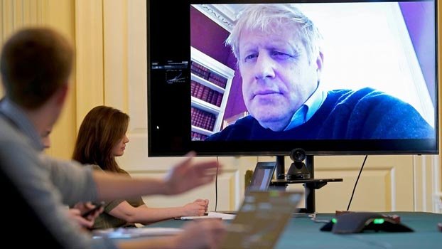 Boris walking in hospital as UK sees record death toll