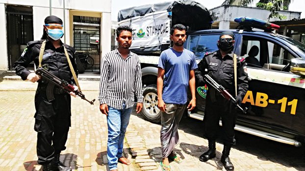 Two held with cannabis, sharp weapons in RAB drives