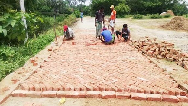 Reconstruction of newly  constructed road in Nabinagar