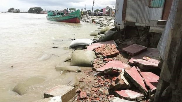 Chandpur city protection dam ruptures