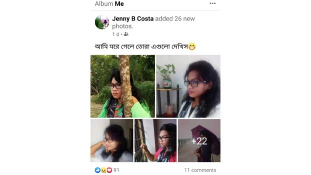 Woman posts photos with notes before committing suicide