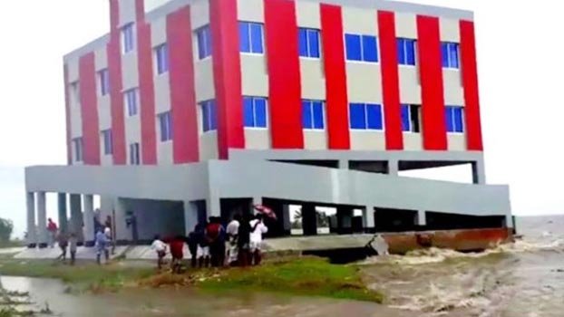 Newly-built cyclone centre washed away in Chandpur