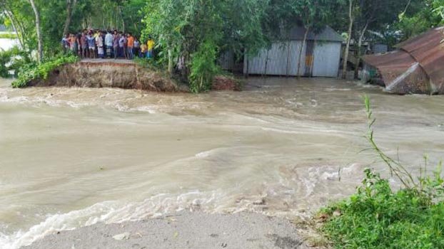 Town protection embankment collapses in Faridpur