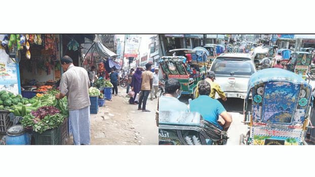 Traffic jam, waterlogging become bane for residents of Pabna town