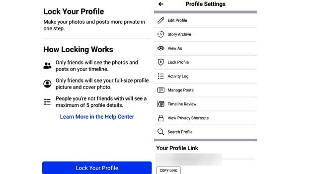 How to lock your Facebook profile
