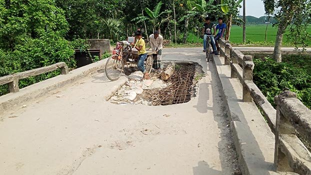 Five years on, damaged  bridge yet to be repaired