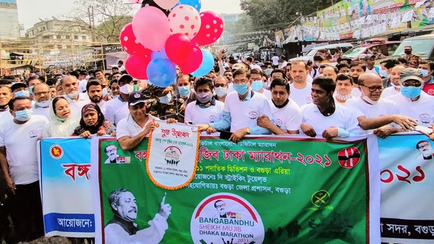 Bangabandhu Sheikh Mujib Dhaka Marathon held in Bogura, Satkhira