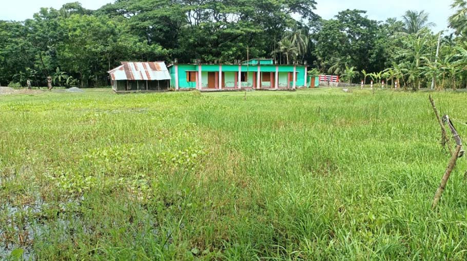 Students deprived of school ground for water logging 