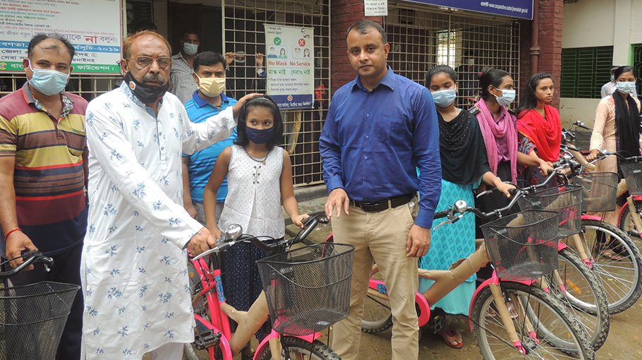 Bicycles distributed among ethnic students in Jhenaidah