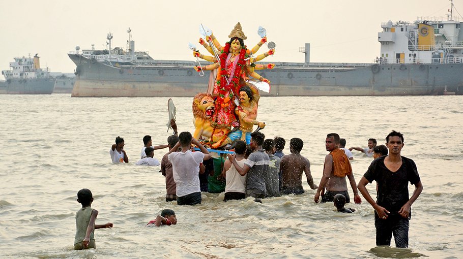 Durga Puja ends with immersion  of images