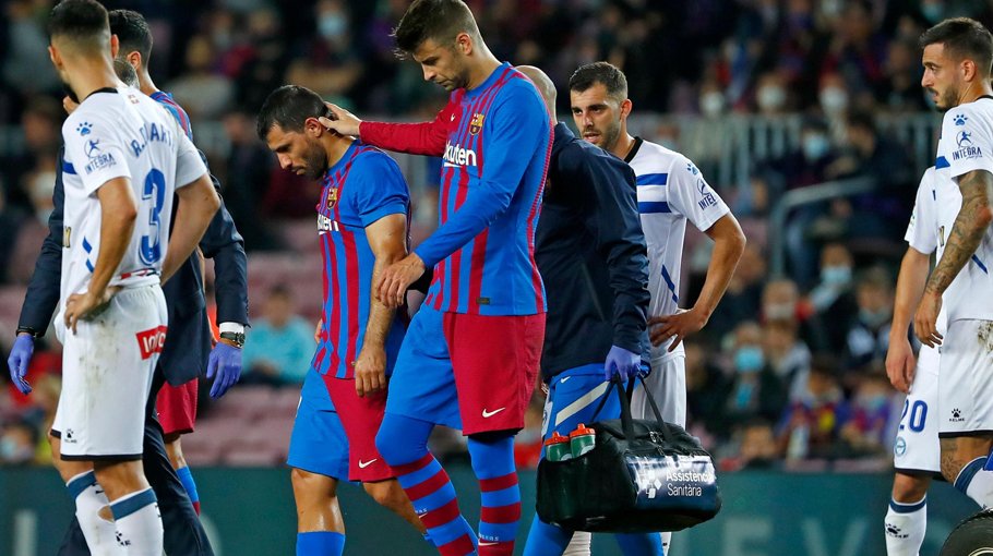 Aguero taken to hospital