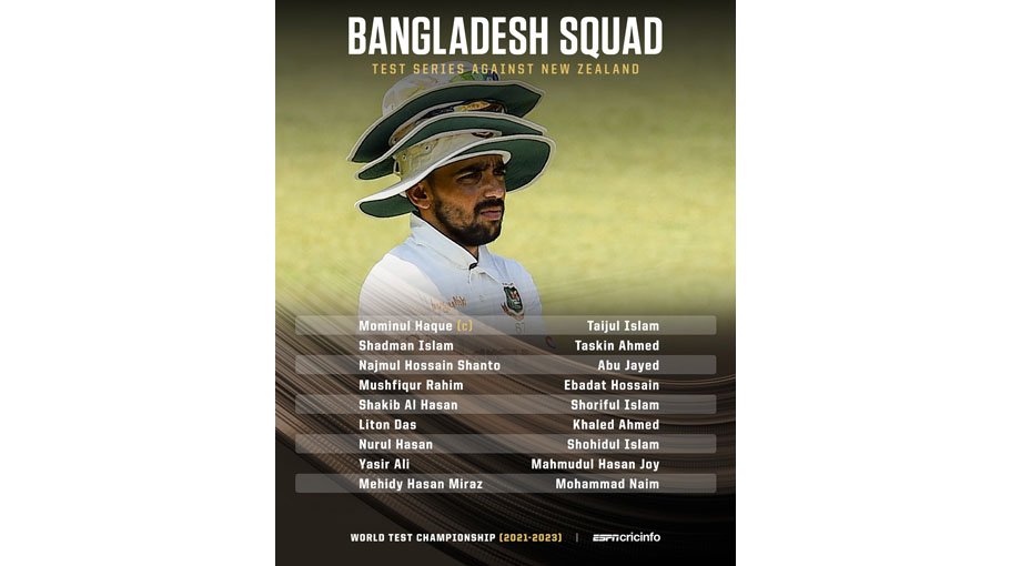 BCB announces squad for NZ Test series