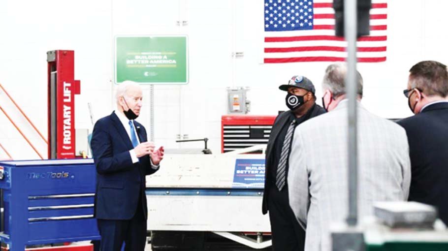 Biden tries to get Americans excited  by his infrastructure success