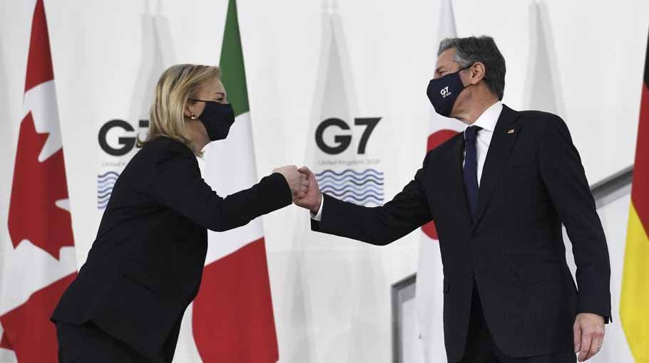 UK seeks unity at G7 meeting over Russia’s ‘malign behavior’