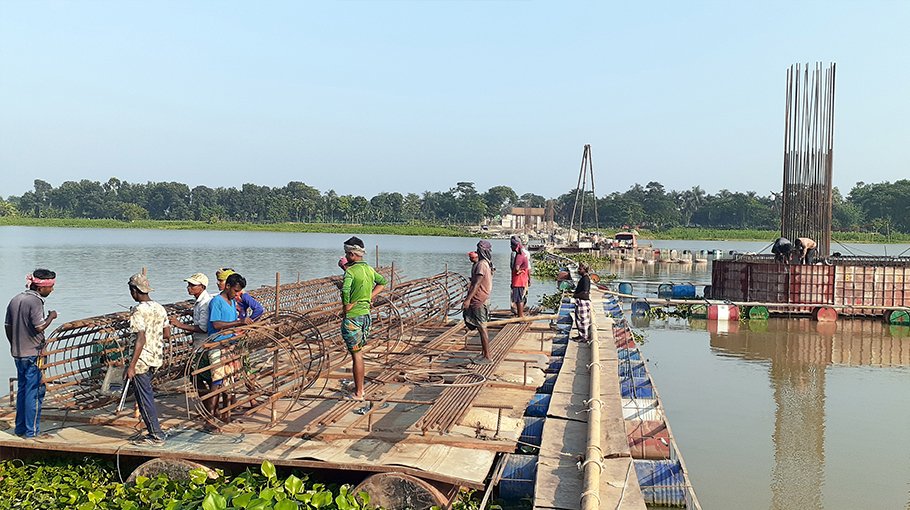 Muhuri Bridge construction work progressing fast