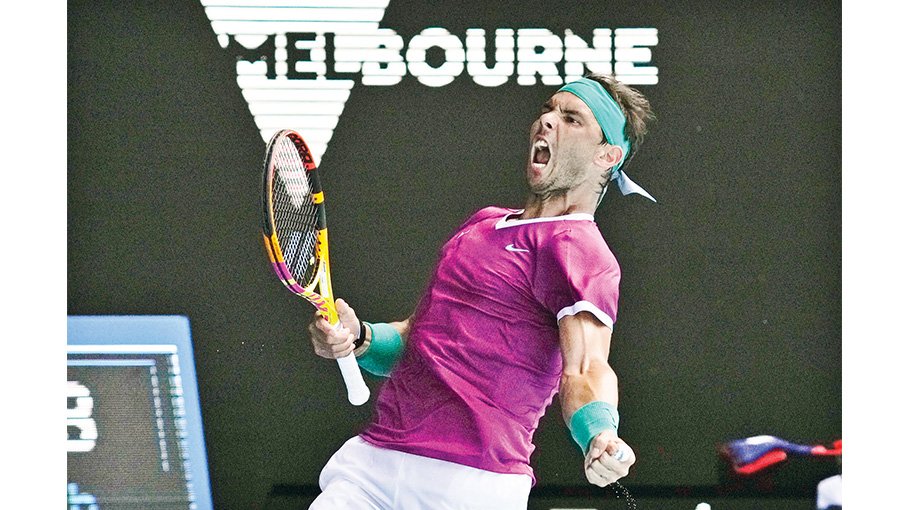 Nadal survives epic tiebreak to power into quarters