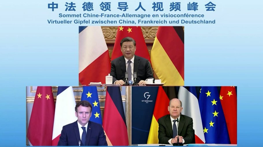 Xi holds virtual summit with leaders of France, Germany