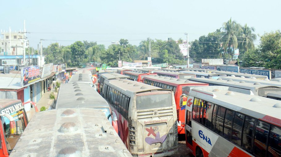 Rangpur transport strike continues for second days, passengers in distress
