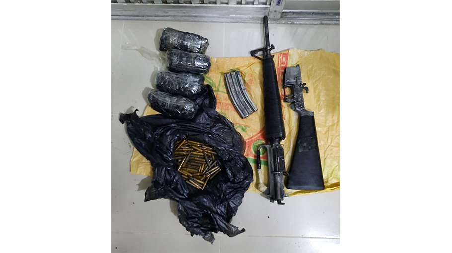 American M16 rifle, 492 rounds of ammunition seized from Rohingya camp