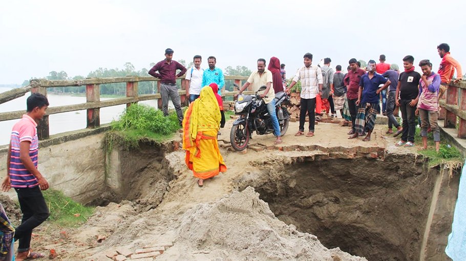 Connecting road in Sarishabari damaged, thousands in despair