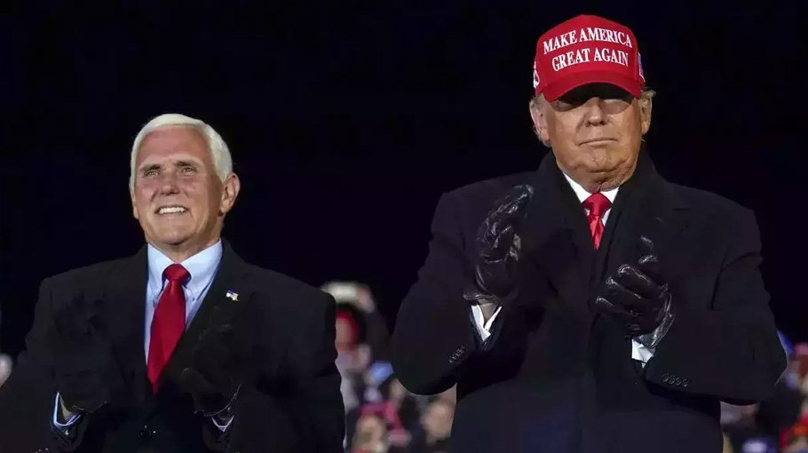 Trump, Pence hold duelling rallies as rivalry intensifies