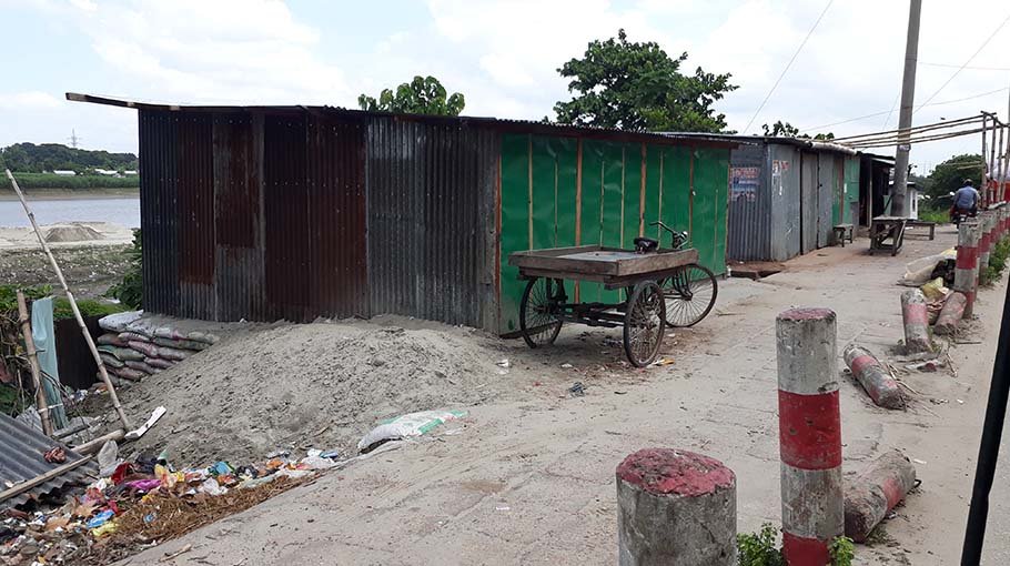 Illegal construction in Mymensingh likely to damage dyke