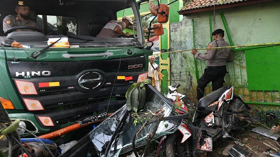Ten killed in Indonesia in truck crash outside school