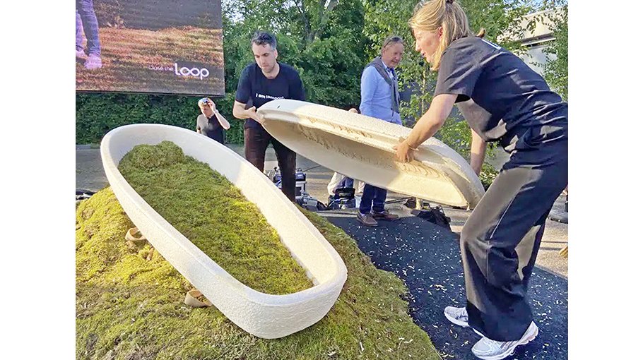 Sustainable mushroom coffin a last best wish for some