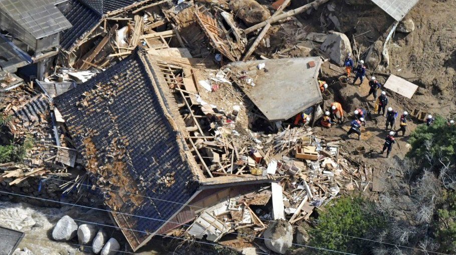 Japan floods: three die as island hit by ‘heaviest’ rainfall