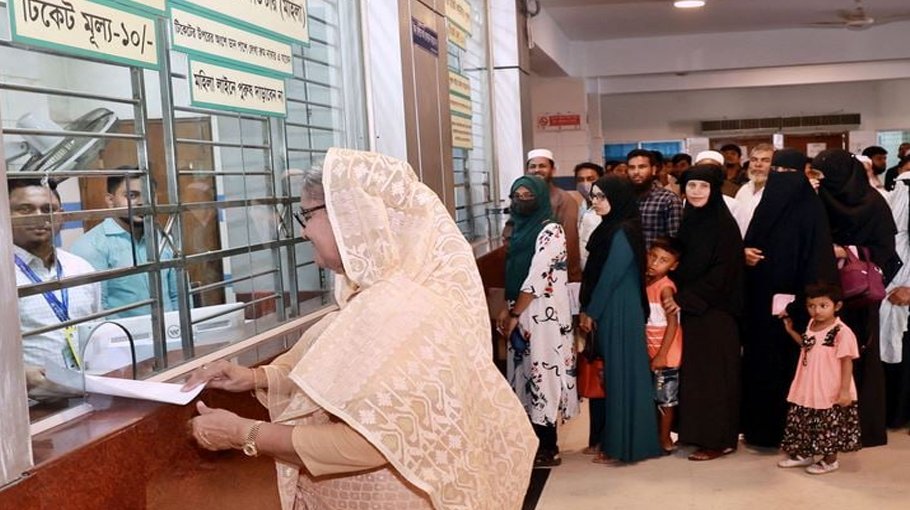 PM receives eye treatment at NIO  as general patient