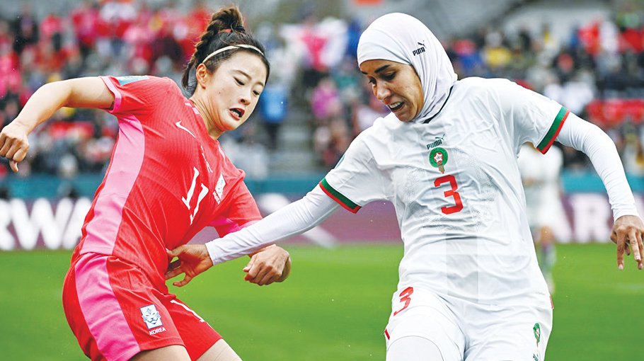 Morocco's Benzina makes history with hijab at Women's WC