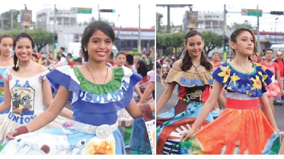 Elves, queens on parade in El Salvador national celebrations