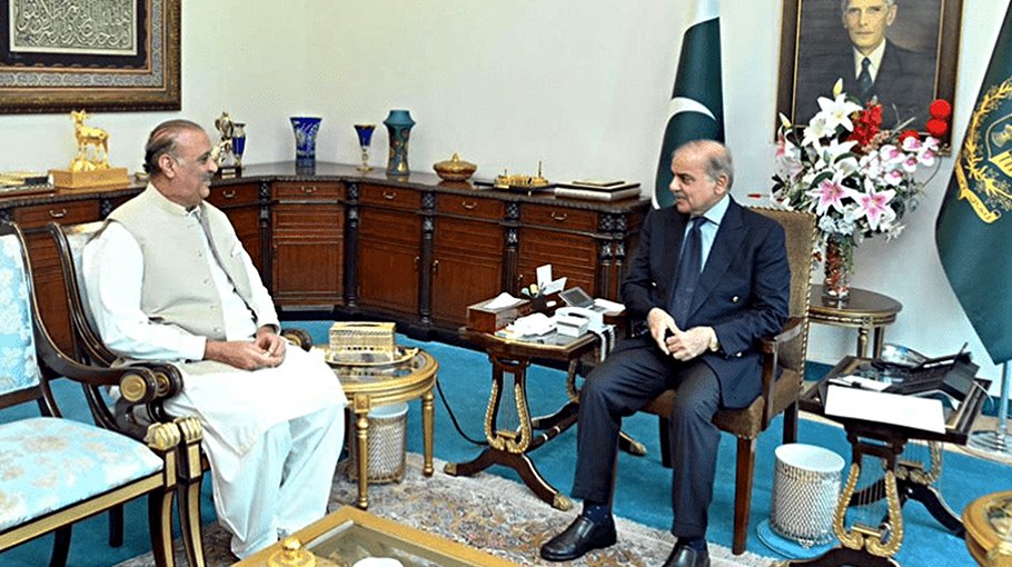Shehbaz, Raja Riaz hold first meeting for deliberations on caretaker premier