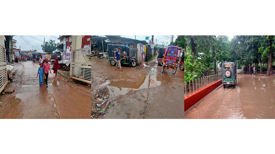 Thousands suffer for damaged Jhenaidah Sadar hospital road