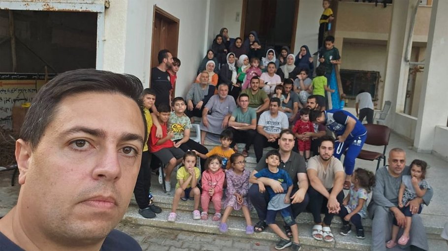 In Gaza’s crowded Khan Younis,   90 people live   in one house