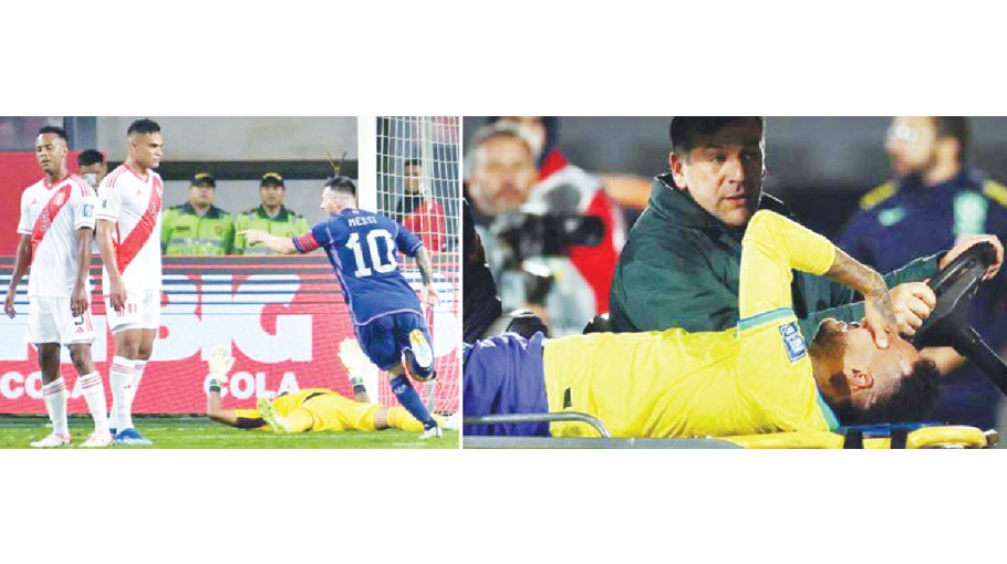 Messi sinks Peru and Neymar leaves pitch in tears 