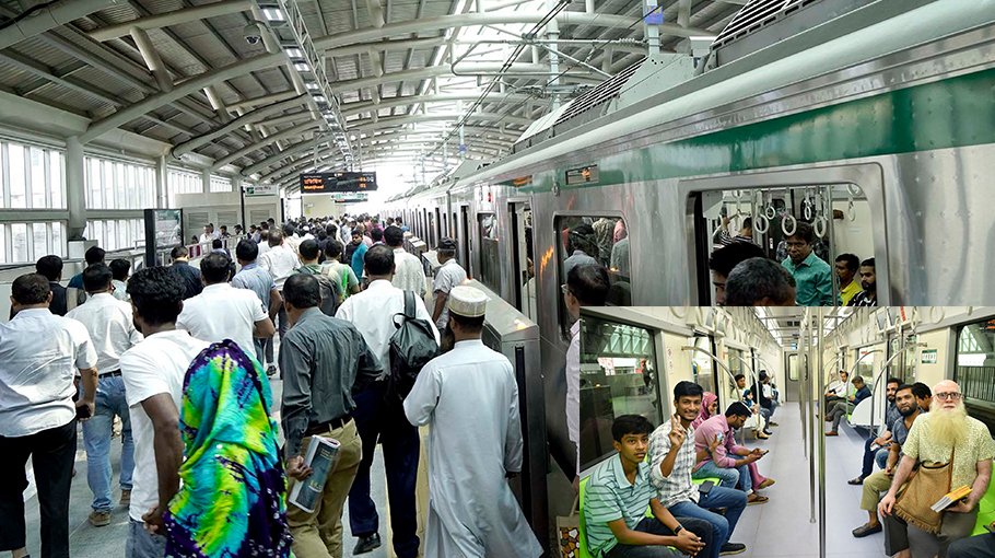 Cheery journey by Metro