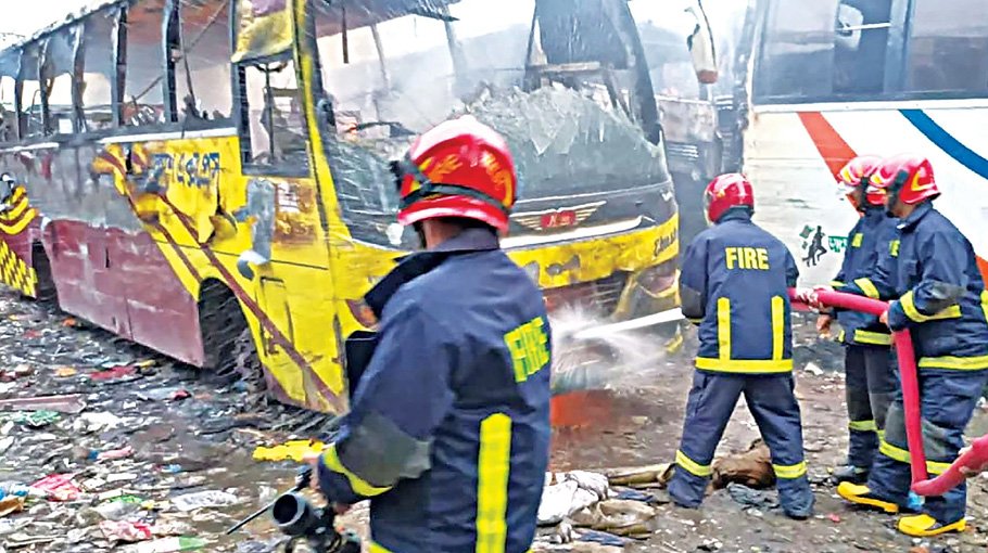 BNP-Jamaat arsonists torch 263 vehicles  in 42 days