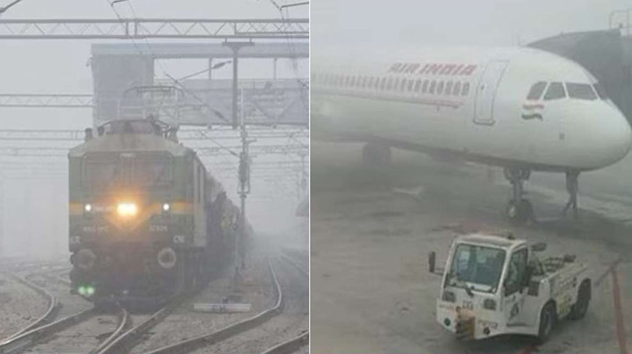 Dense fog disrupts flight, train operations in India