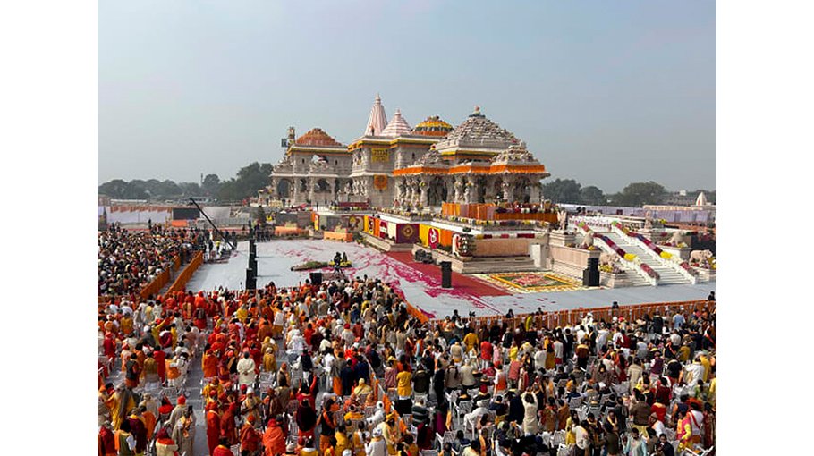 India PM opens Hindu temple on razed Babri mosque site