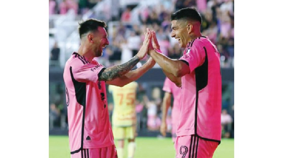 Messi, Suarez on fire as Miami hit six