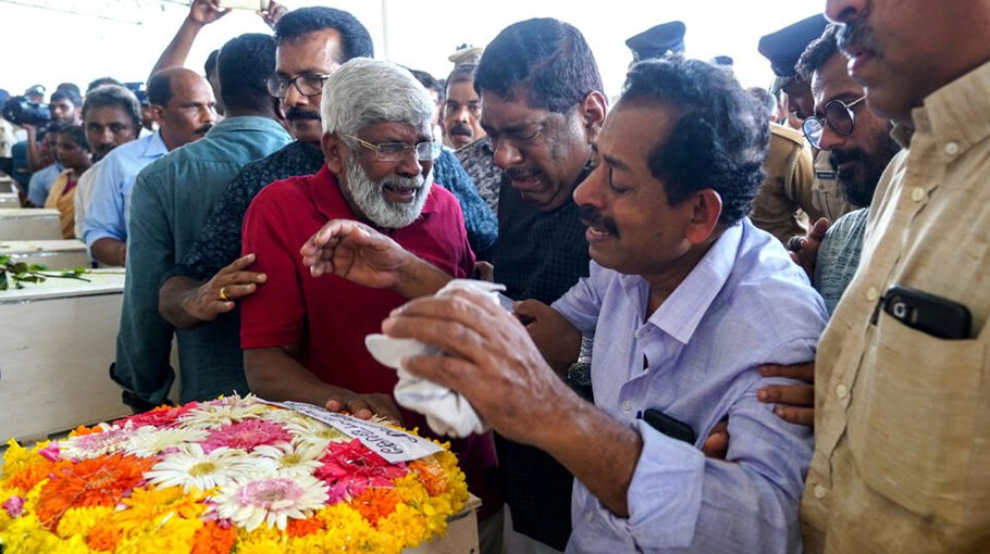 Indian relatives grieve as bodies of 45 Kuwait fire victims return